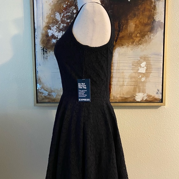 Express fully lined black dress size S petite BNWT - Picture 8 of 11